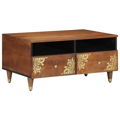 Mesa de Café Marrón miel 80 x 54 x 40 cm madera maciza de mango