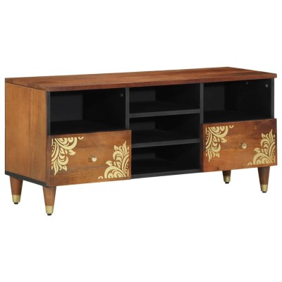 Mueble de TV Marrón 100 x 33.5 x 46 cm Madera maciza de Mango