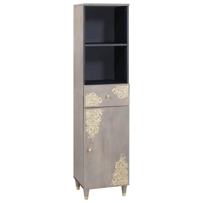 Vitrina Gris 38 x 33.5 x 160 cm Madera maciza de Mango