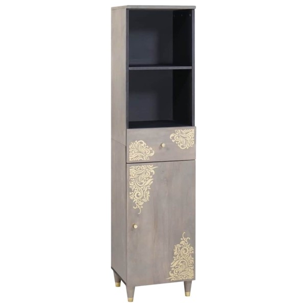 Vitrina Gris 38 x 33.5 x 160 cm Madera maciza de Mango