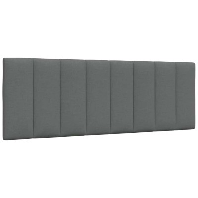 Cabecero de cama acolchado tela gris oscuro 120 cm
