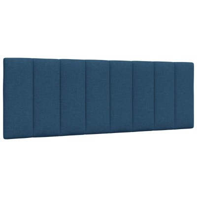 Cabecero de cama acolchado tela azul 120 cm