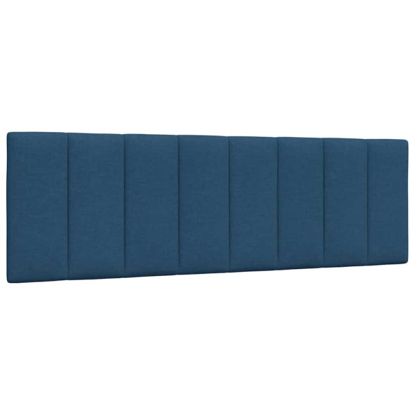Cabecero de cama acolchado tela azul 160 cm