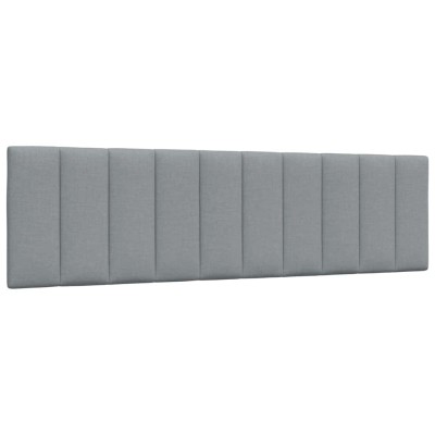 Cabecero de cama acolchado tela gris claro 180 cm