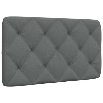 Cabecero de cama acolchado tela gris oscuro 80 cm