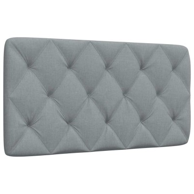Cabecero de cama acolchado tela gris claro 100 cm