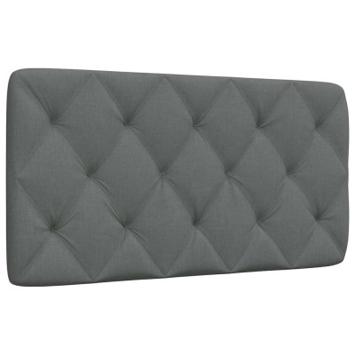 Cabecero de cama acolchado tela gris oscuro 100 cm