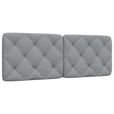 Cabecero de cama acolchado tela gris claro 120 cm