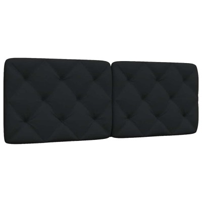 Cabecero de cama acolchado tela negro 120 cm