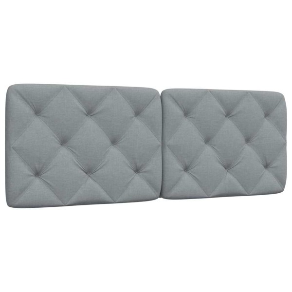 Cabecero de cama acolchado tela gris claro 140 cm