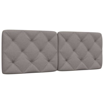Cabecero de cama acolchado tela gris taupé 140 cm