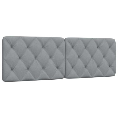 Cabecero de cama acolchado tela gris claro 160 cm