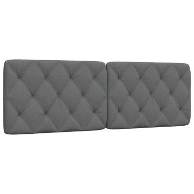 Cabecero de cama acolchado tela gris oscuro 160 cm