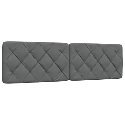 Cabecero de cama acolchado tela gris oscuro 180 cm