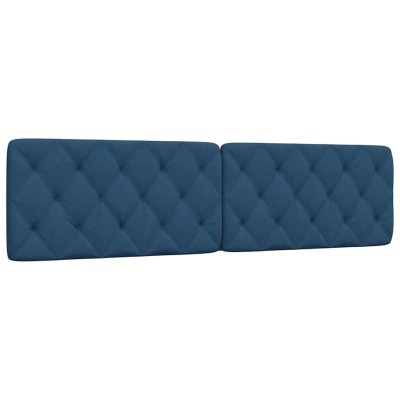 Cabecero de cama acolchado tela azul 200 cm
