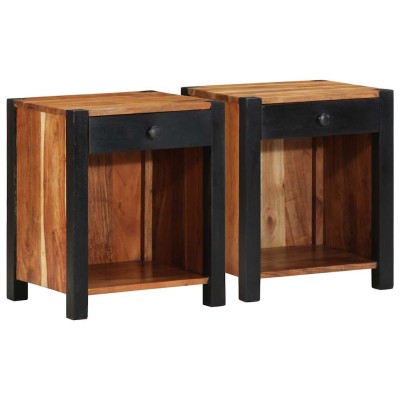 Armario de Noche Marrón 40 x 35 x 50 cm madera maciza de acacia