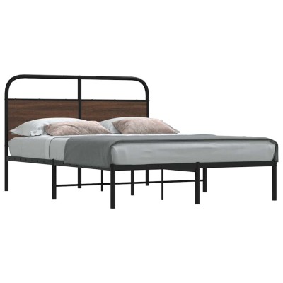 Estructura de cama sin colchón 120x200 cm madera marrón roble