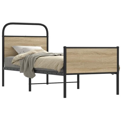 Estructura de cama sin colchón 80x200 cm madera roble Sonoma