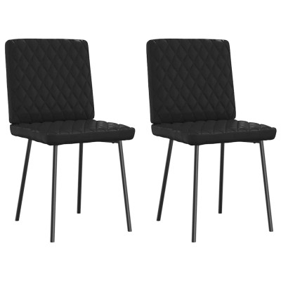 Sillas de comedor 2 unidades cuero sintético negro
