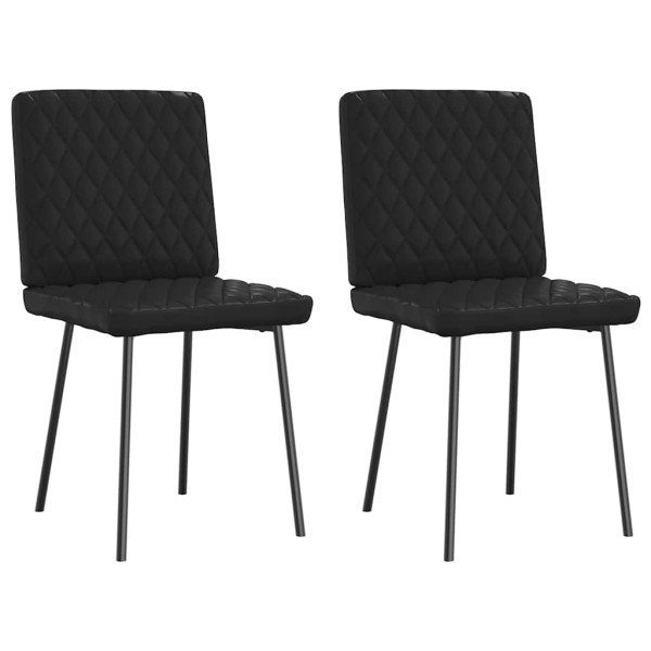 Sillas de comedor 2 unidades cuero sintético negro