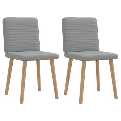 Sillas de comedor giratorias 2 unidades tela gris claro