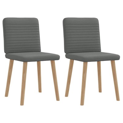 Sillas de comedor 2 unidades tela gris oscuro