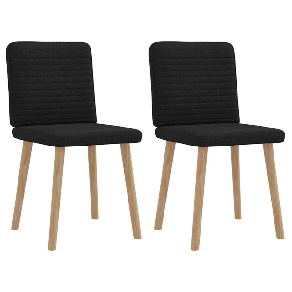 Sillas de comedor 2 unidades tela negro
