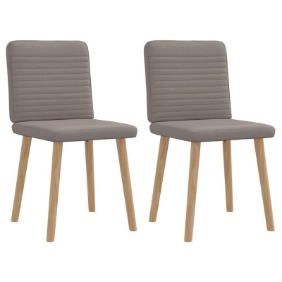 Sillas de comedor 2 unidades tela gris taupé