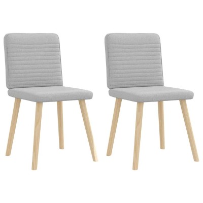 Sillas de comedor 2 uds tela gris nube