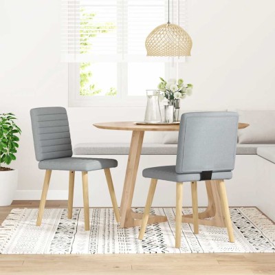 Sillas de comedor giratorias 2 unidades tela gris claro