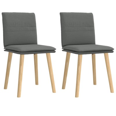 Sillas de comedor 2 unidades tela gris oscuro