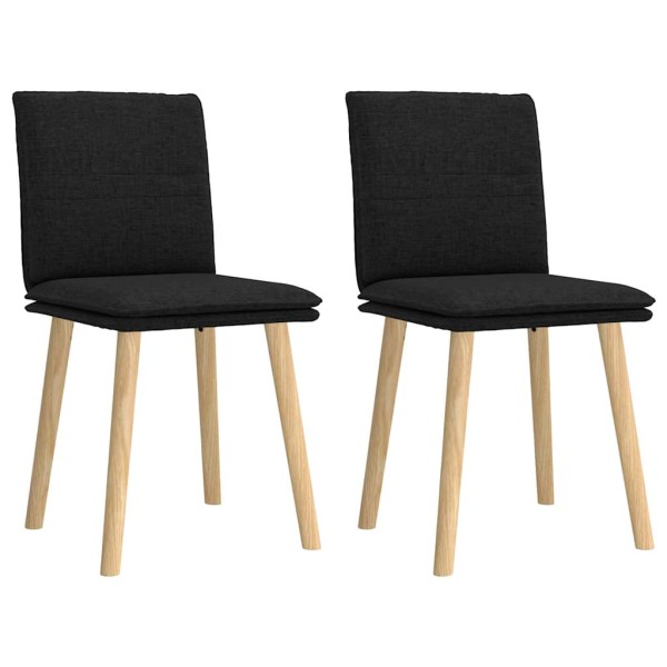 Sillas de comedor 2 unidades tela negro