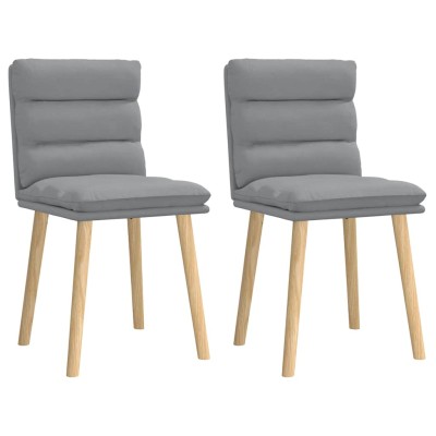 Sillas de comedor giratorias 2 unidades tela gris claro