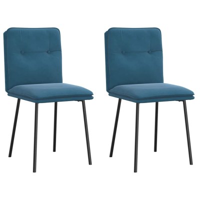 Sillas de comedor 2 unidades terciopelo azul