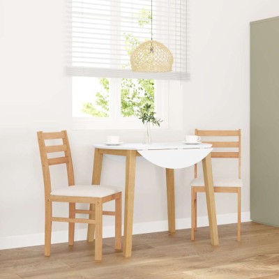 Sillas de comedor con cojines 2 uds madera maciza caucho