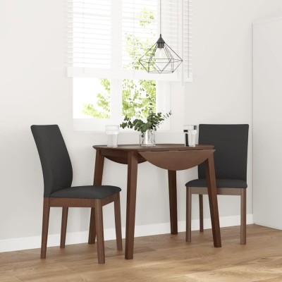 Sillas de comedor con cojines 2 uds madera maciza marrón caucho