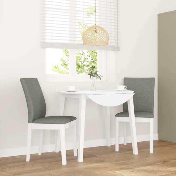 Sillas de comedor con cojines 2uds madera maciza blanco caucho