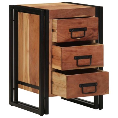Armario de Noche Marrón 40 x 40 x 59 cm madera maciza de acacia