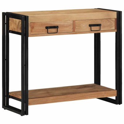Mesa Consola Marrón 90 x 33 x 75 cm madera maciza de acacia