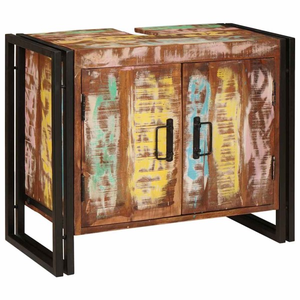 Mueble para lavabo de baño Madera maciza recuperada y hierro