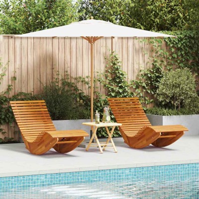 Reclinator de sol 2 pcs Marrón 154 x 60 x 74 cm