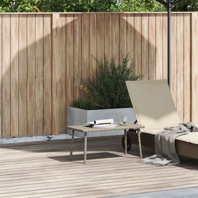 Mesa centro jardín rectangular gris claro 80x40x37cm