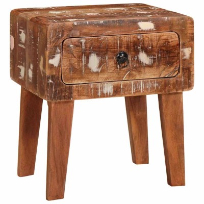 Mesas auxiliares con cajón Multicolor madera maciza reciclada