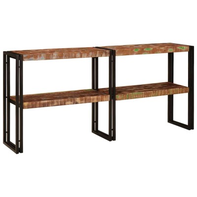 Mesa Consola con estante Multicolor madera maciza reciclada