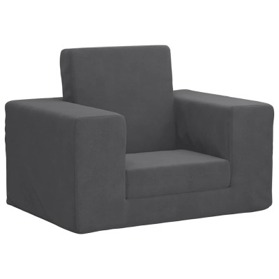 Sofá cama infantil felpa suave gris antracita