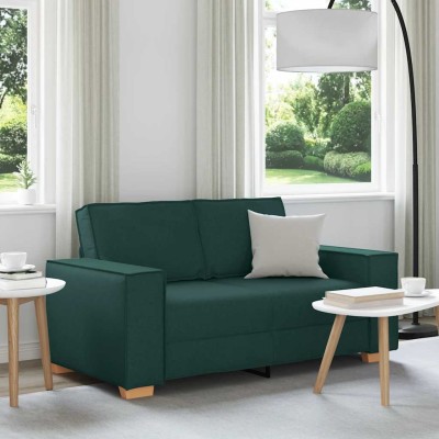 Sofá de 2 plazas   de tela verde oscuro, 120 cm