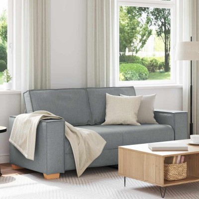 Sofá de 2 plazas   de tela gris claro, 140 cm