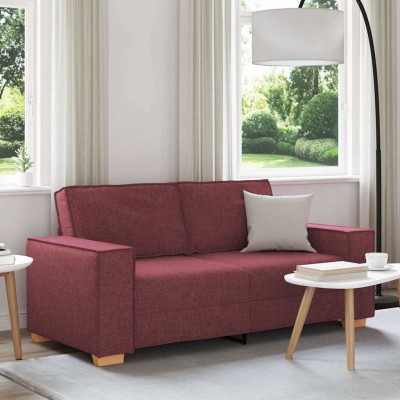 Sofá de 2 plazas   rojo vino 140 cm tela