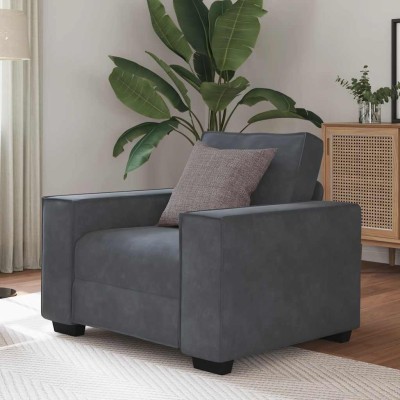 Sillón de terciopelo gris oscuro   60 cm