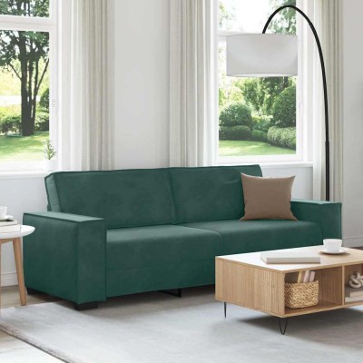 Sofá de 3 plazas terciopelo verde oscuro 180 cm
